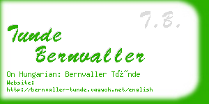 tunde bernvaller business card